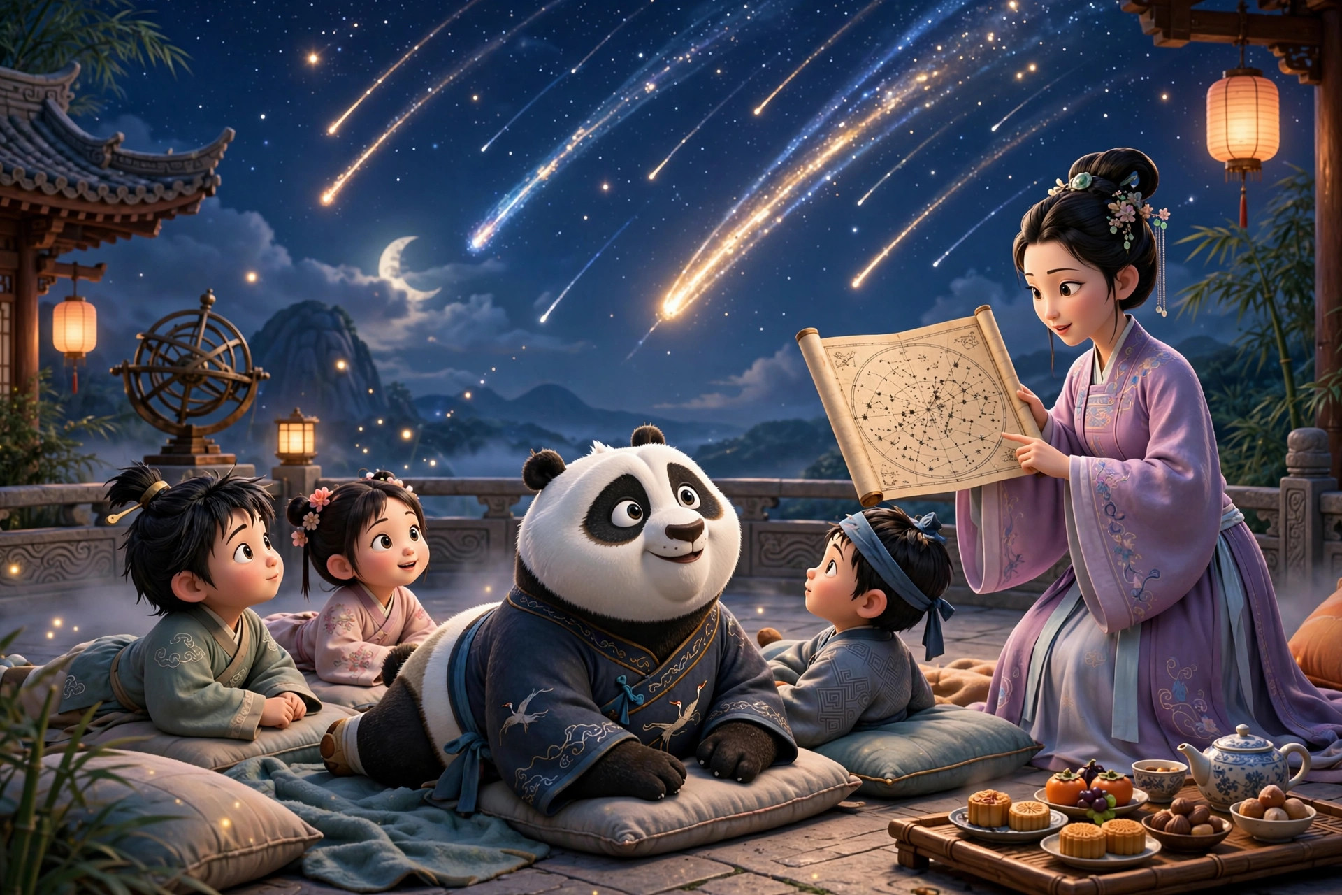 摘星台上社员看流星雨